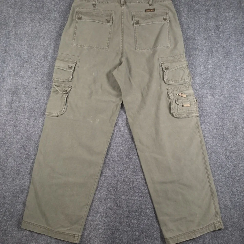 VTG Old Navy Cargo Pants Mens 36x32 Olive Green Utility Pocket Workwear